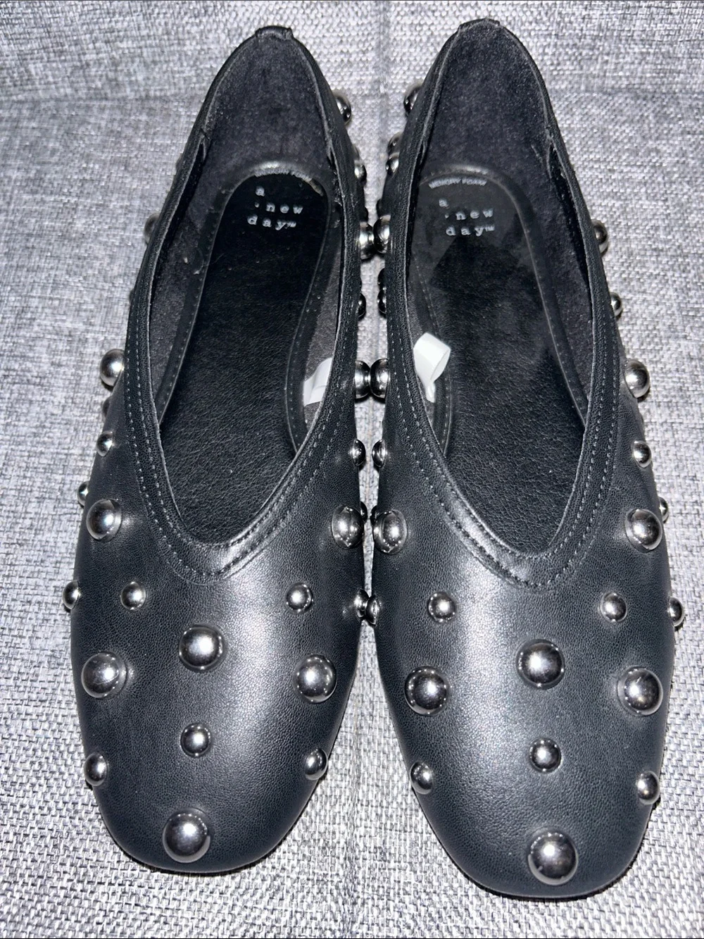 NEW - a new day Black Studded Ballet Flats - Picture 3 of 9